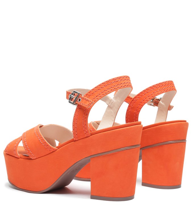 Sandália Meia Pata Nobuck Orange Sandália Meia Pata Nobuck Orange