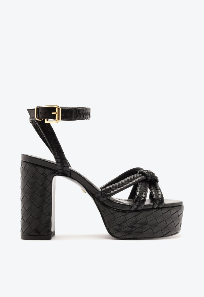 Sandália Casual Flats Meia Pata Couro Preta