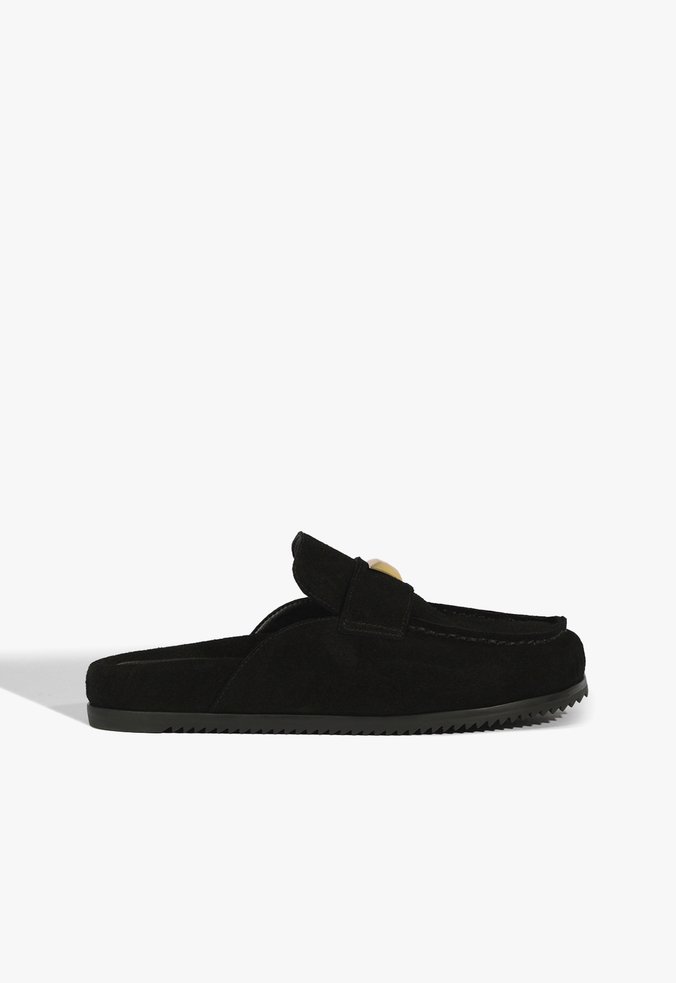 Clog Preta Camurça