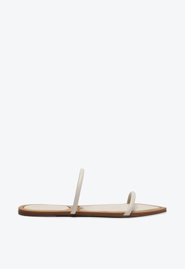 Sandália Rasteira Bico Folha Branca