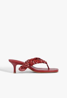 Sandália Mule Urban Couro Vermelho