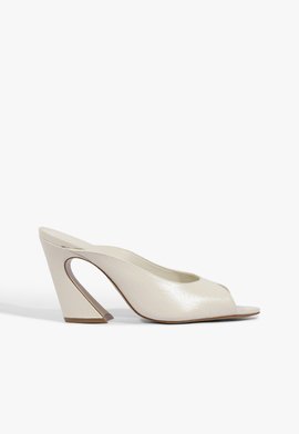 Mule Lexi Block Couro Branco