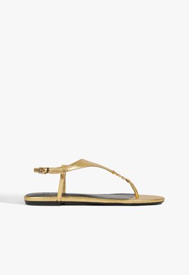 Sapato Kate Flat Couro Dourada