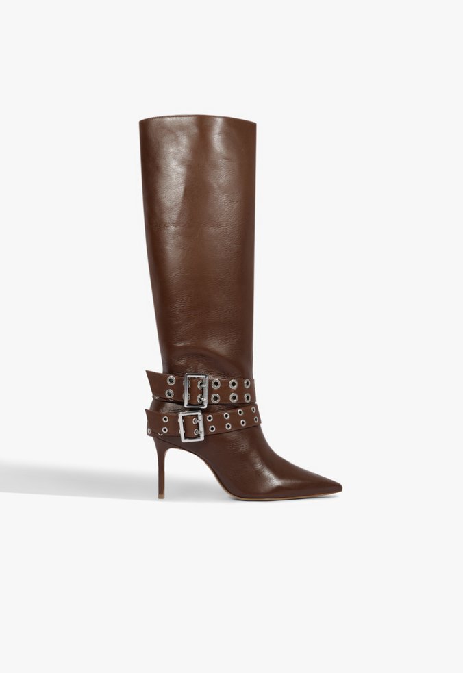 Bota Marien Cano Longo Estonada Marrom