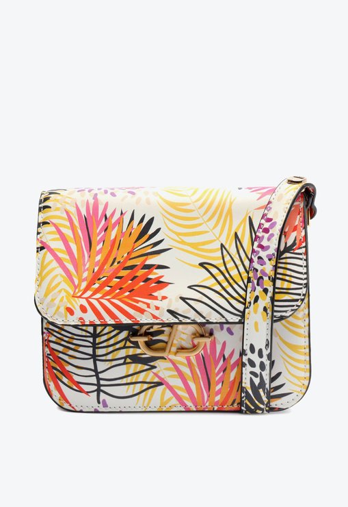 Bolsa Tiracolo Mini Couro Marge Estampa Branca
