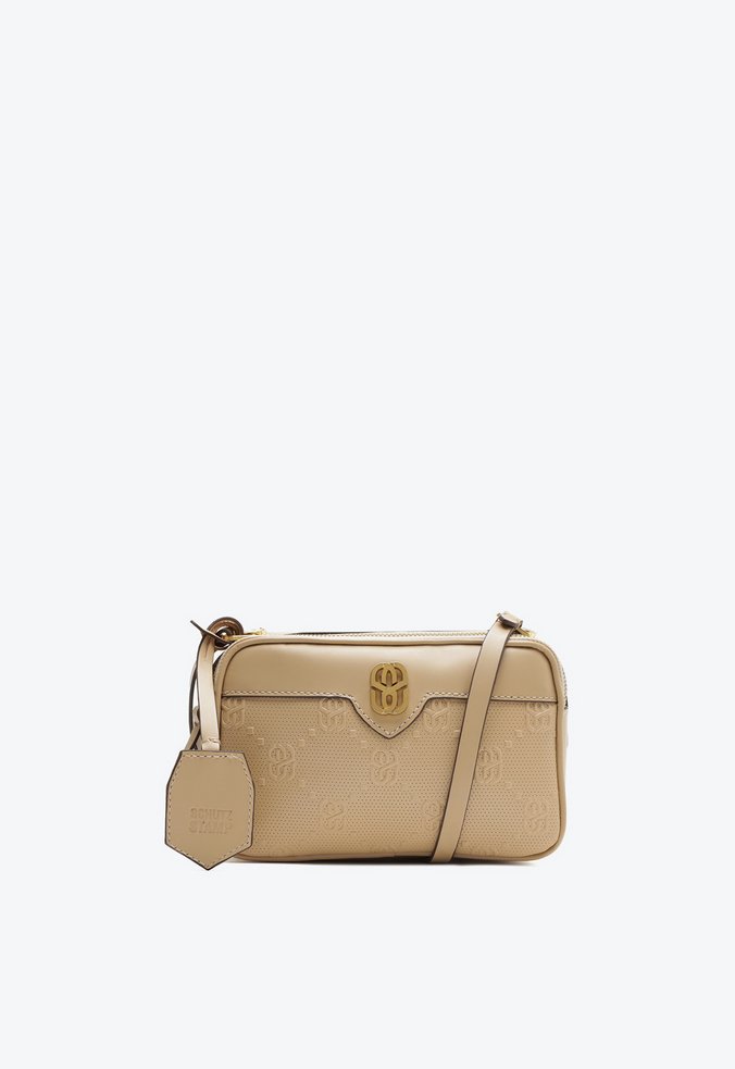 Bolsa Tiracolo Daisy Stamp Couro Bege