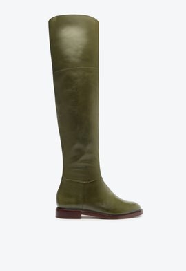 Bota Montaria Over the Knee Couro Verde