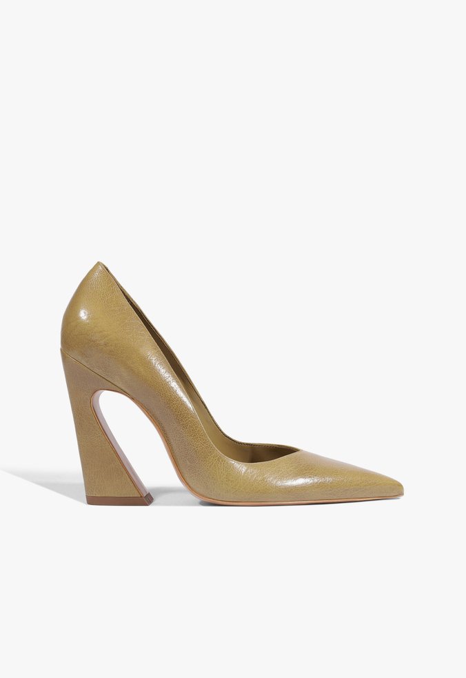 Scarpin Lexi Couro Verde Oliva