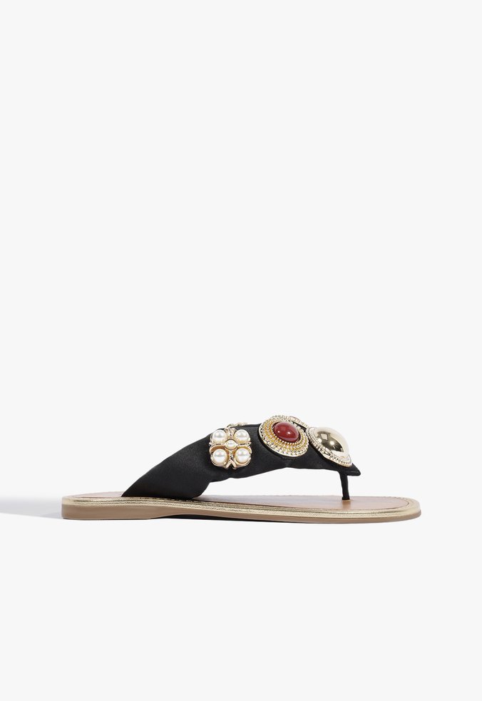 Sandália Rasteira Suede Preta
