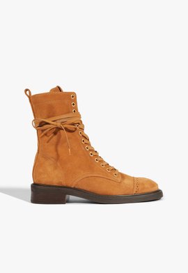 Bota Coturno Kelly Camurça Marrom