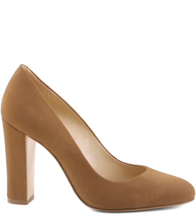 Scarpin Salto Grosso Sand Stone