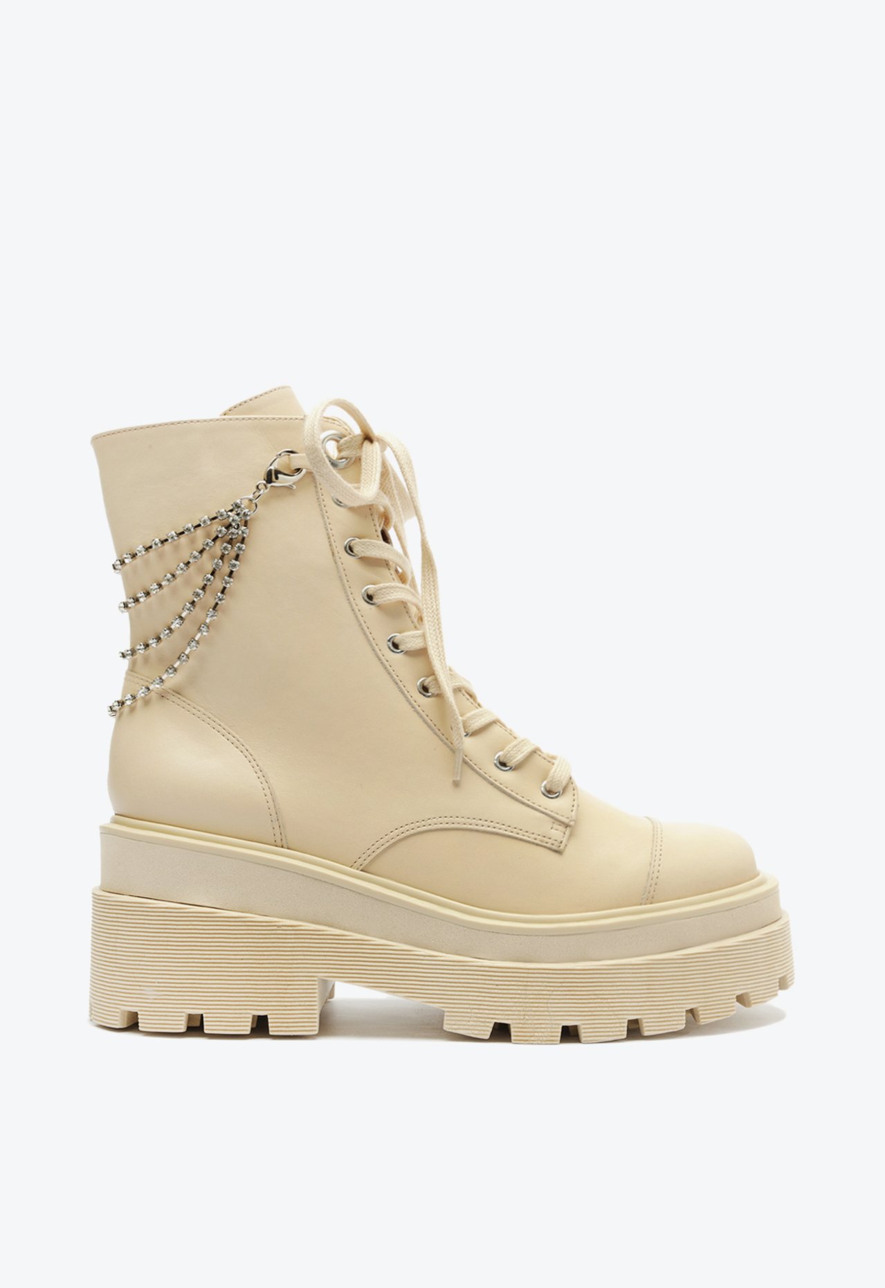 Bota Coturno Tratorado Couro Branco | Schutz