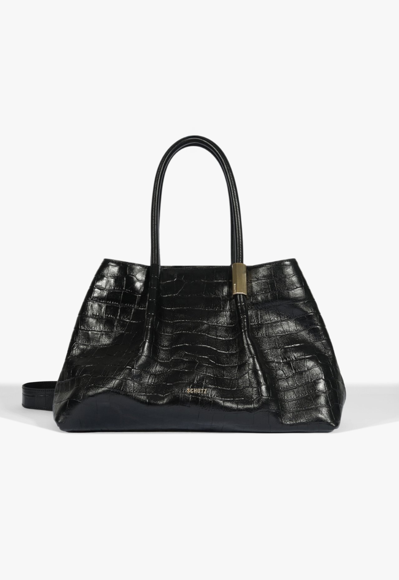 Bolsa Shopping Margot de couro preto | Schutz