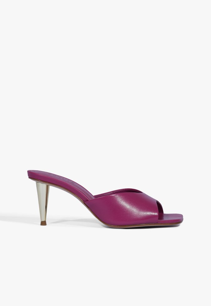 Mule couro rosa 