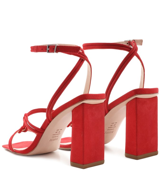 Sandália Strings Bold Heel Nobuck Red Sandália Strings Bold Heel Nobuck Red