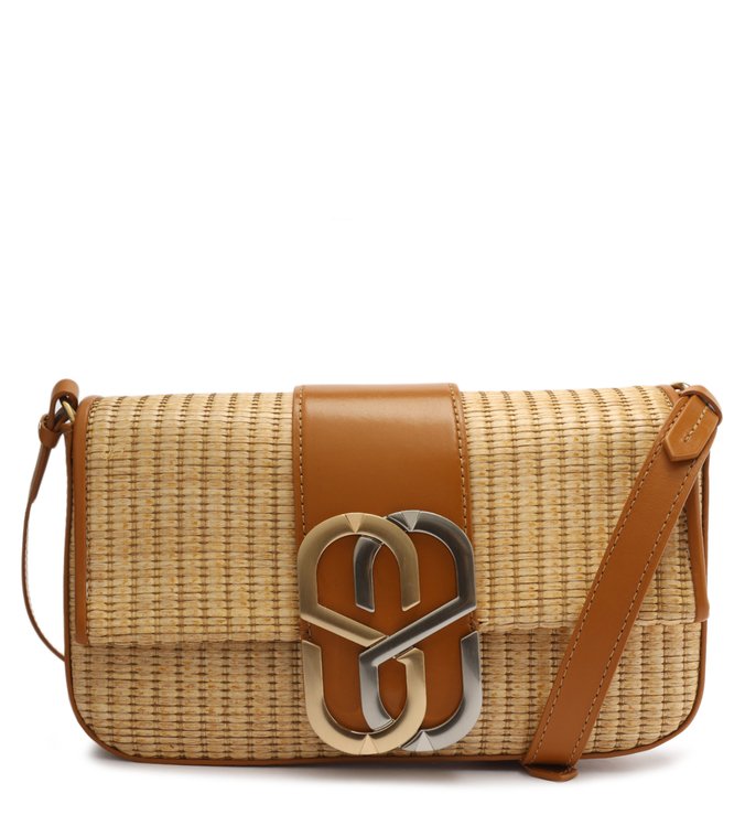 Bolsa Tiracolo Pequena Sophia Ráfia Bege
