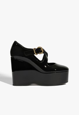 Scarpin Plataforma Myriam Couro Preta