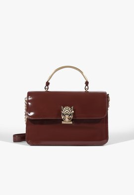 Bolsa Satchel Leones Média Couro Vermelha