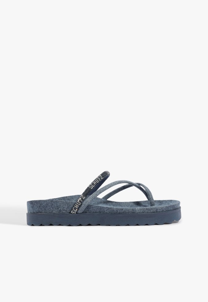 Papete Jeans Bico Redondo Azul