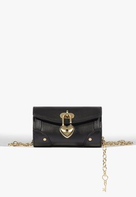 Pochete Heart Vault Bag Pequena Couro Preta