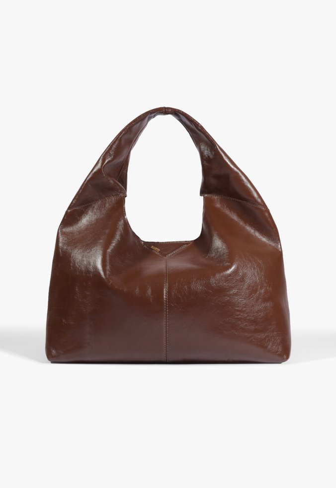 Bolsa de Ombro Média Couro Marrom