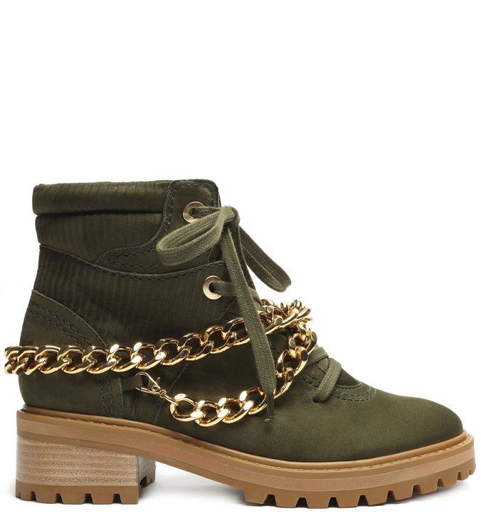 Bota Tratorada Nobuck Corrente Verde-Militar