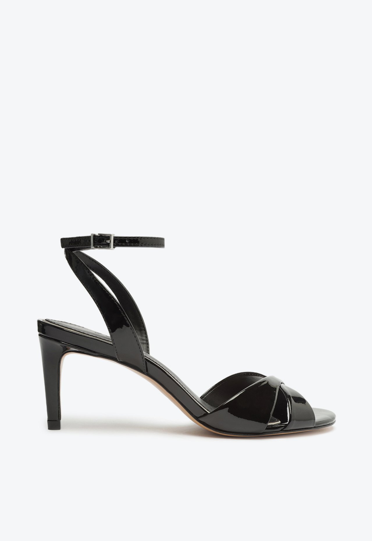 Sandália Salto Fino Médio Verniz Preta | Schutz
