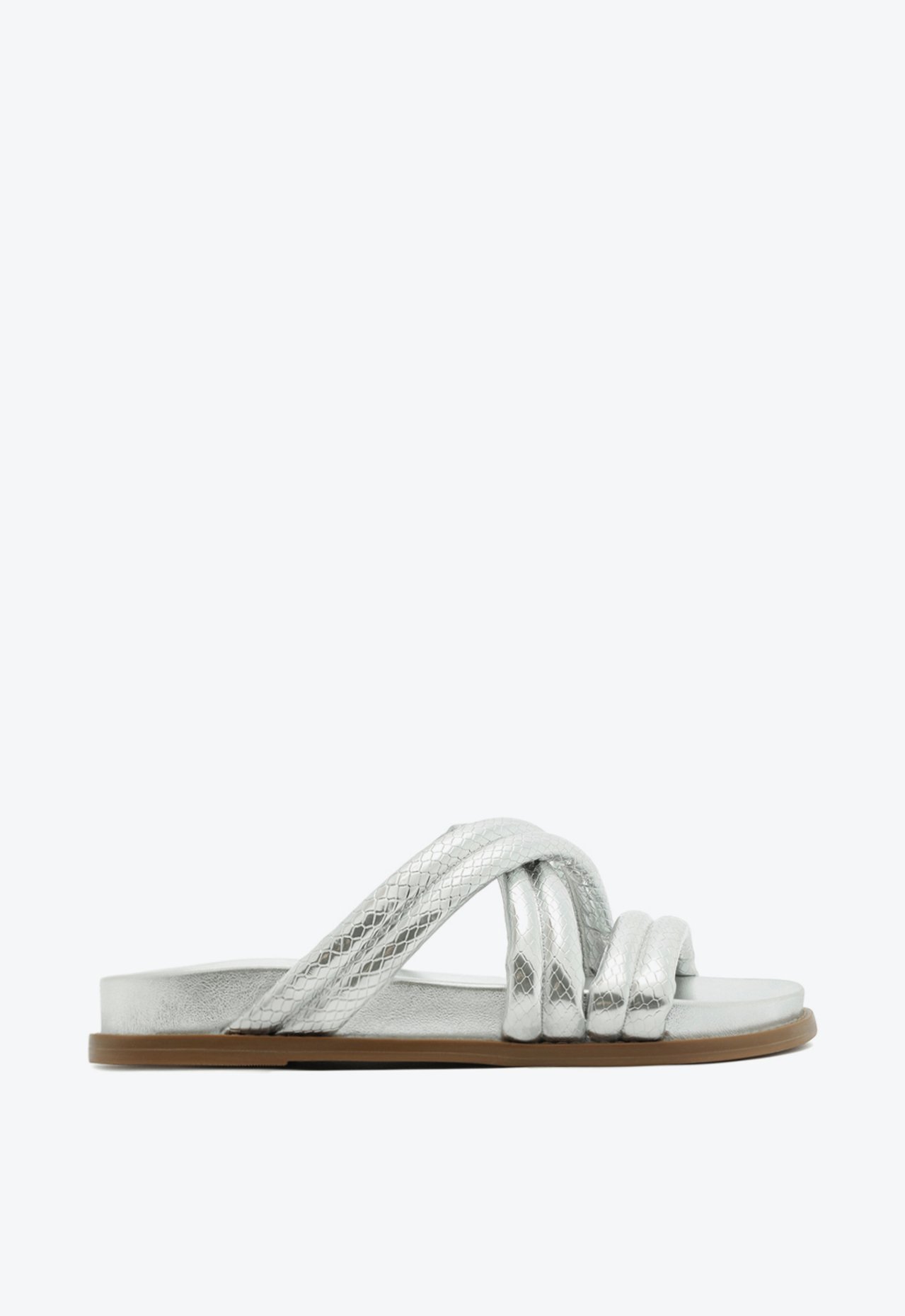 Sandália Papete Snake Prata | Schutz