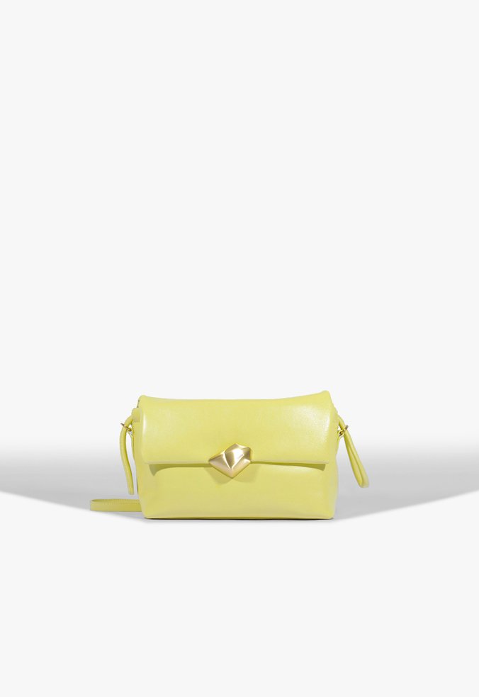 Bolsa Tiracolo Bubble Couro Amarela