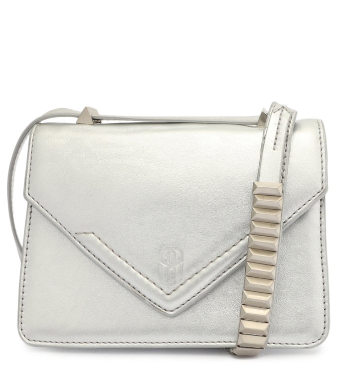 Bolsa Tiracolo Pequena Trinity Metalizada Prateada