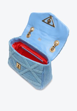 Bolsa Tiracolo Pequena 944 Knotty Ráfia Azul | Schutz