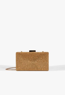 Bolsa Clutch Malha Strass Cobre