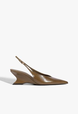 Slingback Siena Mid Buckle Couro Verde