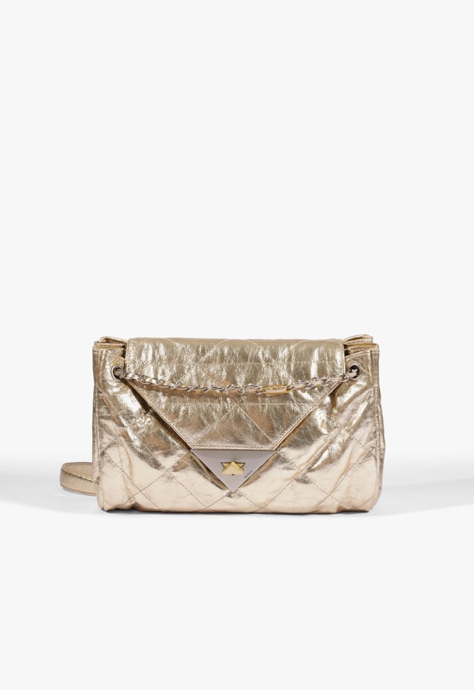 Bolsa Shoulder Média S95 Couro Dourada