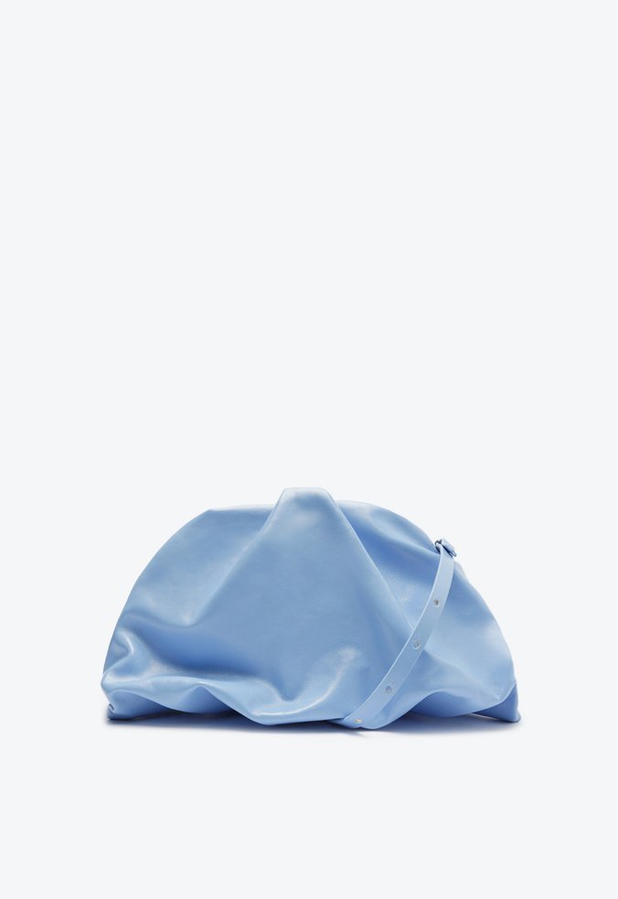 Pouch Bag Couro Azul