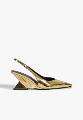 Scarpin Slingback Abbie Buckle Dourado
