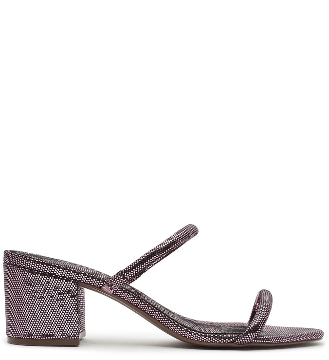 Mule Block Heel Metallic Glam Violet