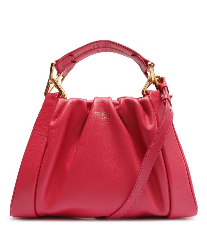 Bolsa Tiracolo Everly Couro Drapeado Rosa