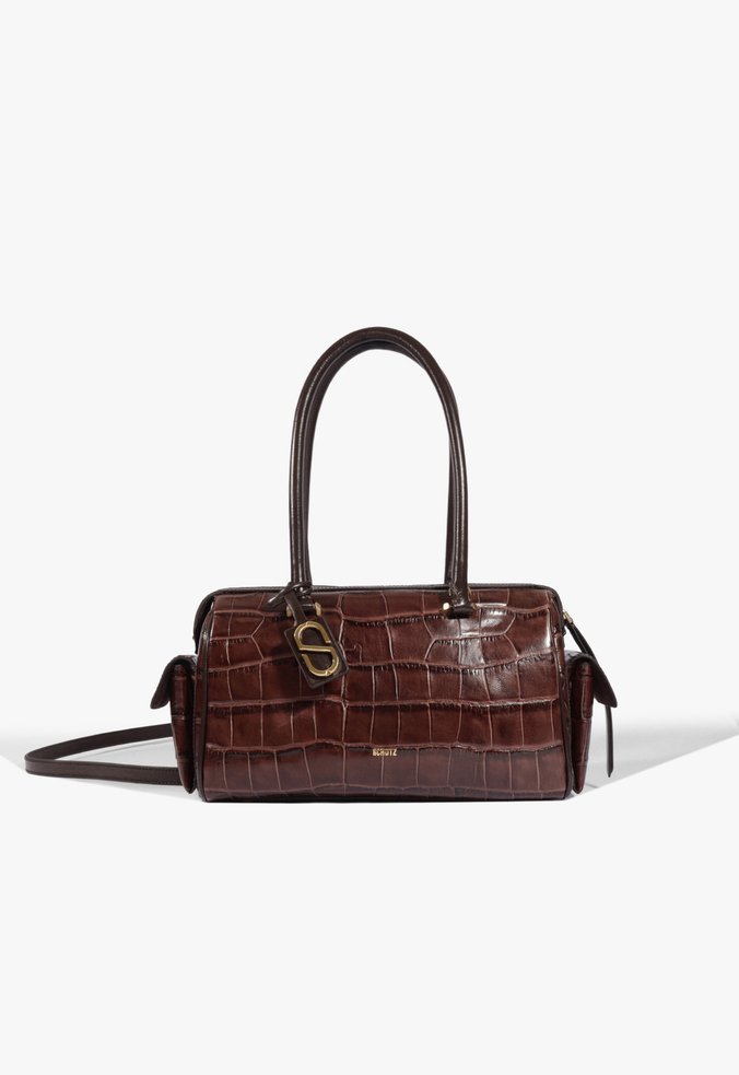 Bolsa Média Bag Tay Couro Croco Marrom