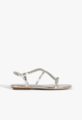 Sandália Rasteira Curves Metallic Prata