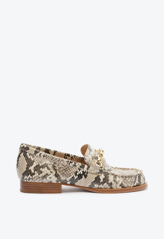 Mocassim Chain Ornamental Couro Snake