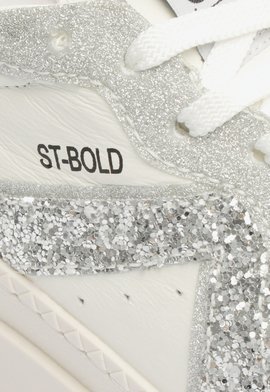 Tênis Flatform ST Bold Couro Glitter Branco