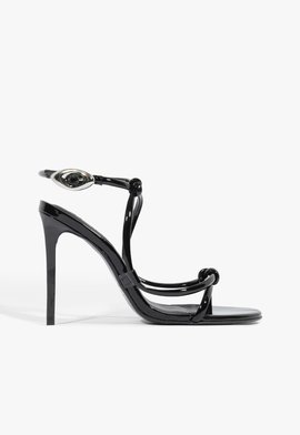 Sandália Salto Alto Glam Curves Couro Preta | Schutz