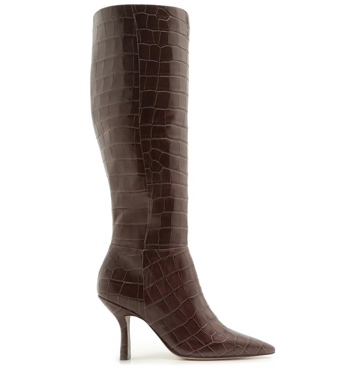 Bota Vintage Mid-High Heel Croco Brown Bota Vintage Mid-High Heel Croco Brown