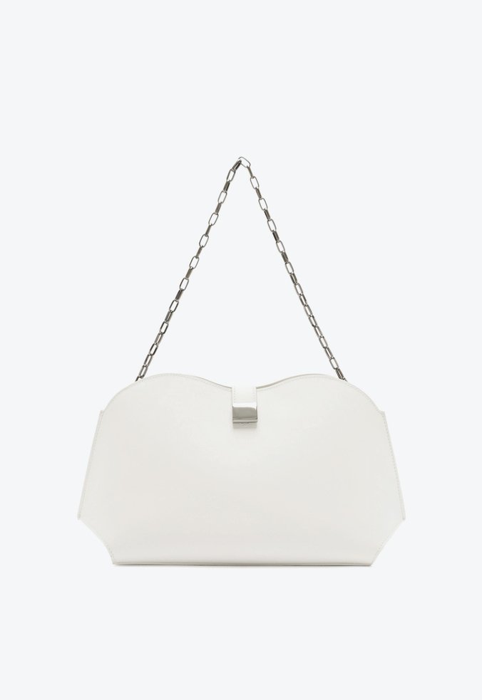 Bolsa Pouch Grande Couro Branca
