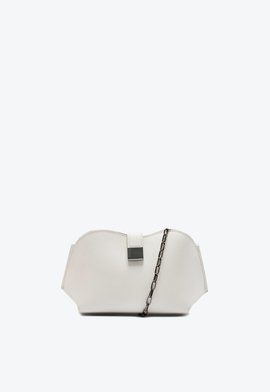 Bolsa Pouch Couro Corrente Branca
