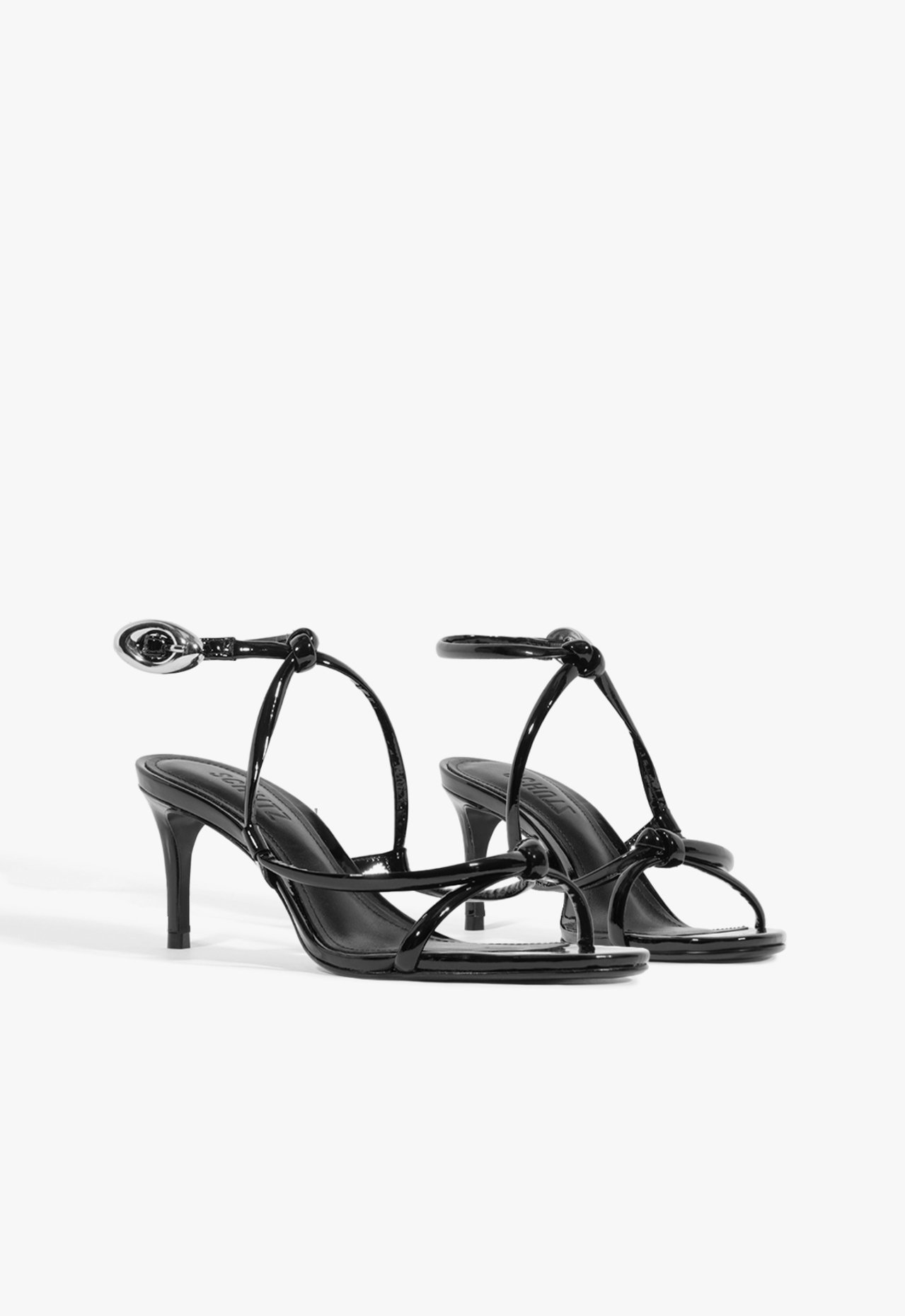 Sandália Salto Glam Curves Couro Preta | Schutz