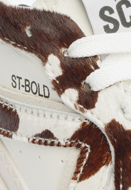 Tênis Flatform ST Bold Couro Textura Branco