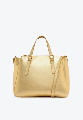 Bolsa Tote Grande Sara Couro Dourada