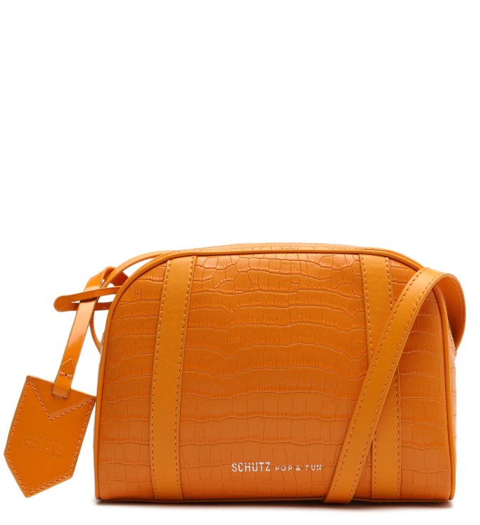 Bolsa Tiracolo Pequena Croco Laranja
